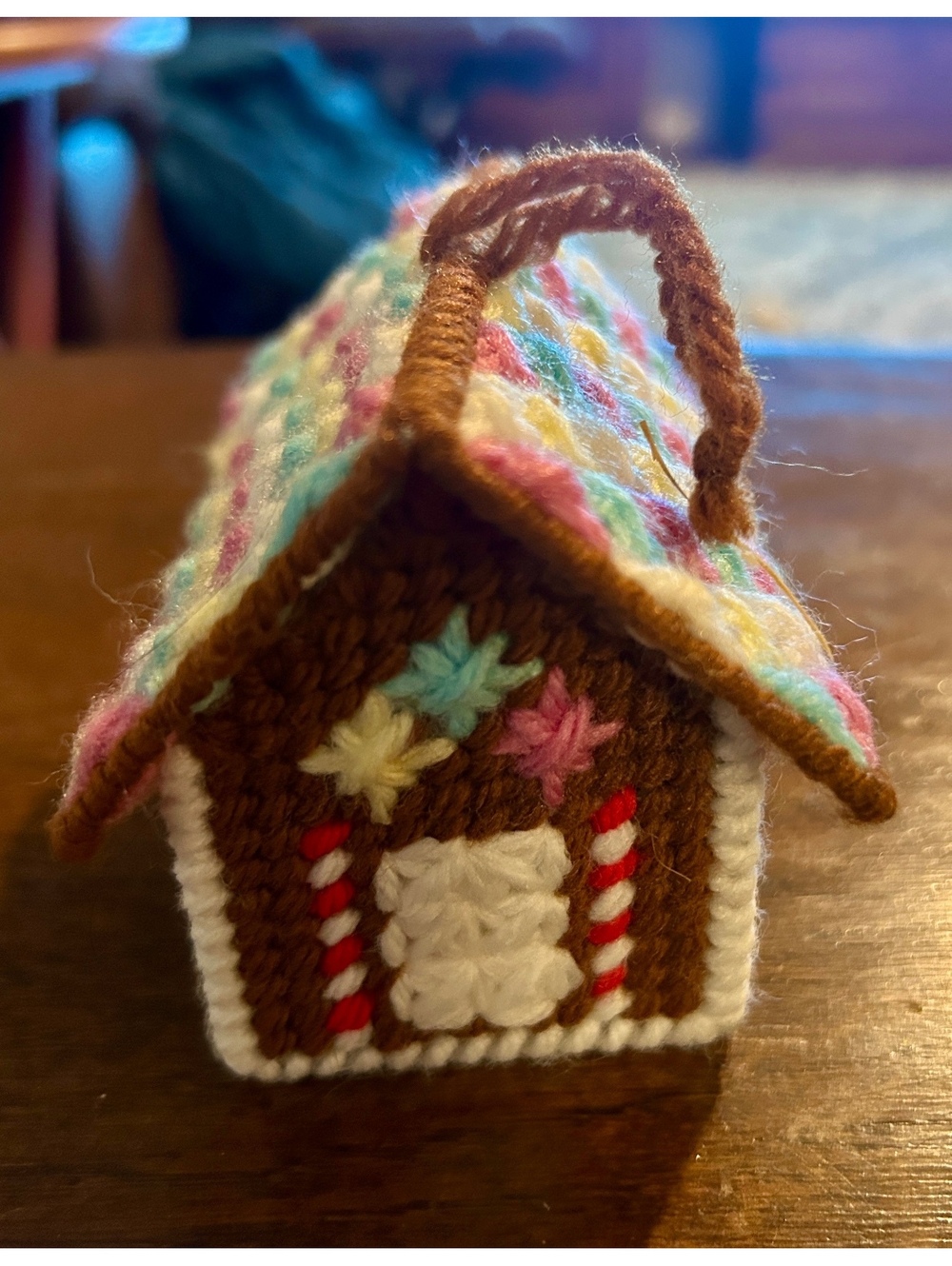 Handmade Crochet Gingerbread House Christmas Ornament